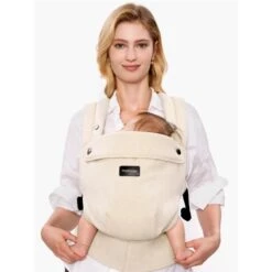 Momcozy - Baby Carrier With Natural Cotton Linen, Light Amber