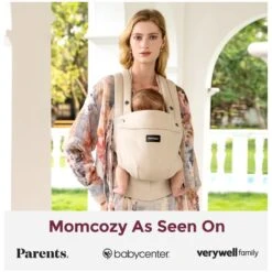 Momcozy - Baby Carrier With Natural Cotton Linen, Light Amber -Baby Ease Deals Store momcozy baby carrier with natural cotton linen light amber image 7