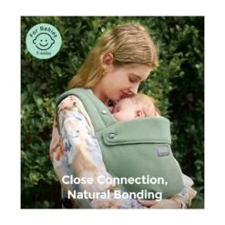 Momcozy - Baby Carrier With Natural Cotton Linen, Sage Green -Baby Ease Deals Store momcozy baby carrier with natural cotton linen sage green image 3