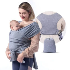 Momcozy - Baby Wrap Carrier, Grey