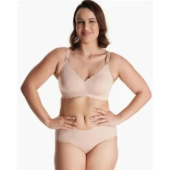 Momcozy - Yn46 Seamless Floral Push Up Nursing Bra-Oyster Pink, Xl