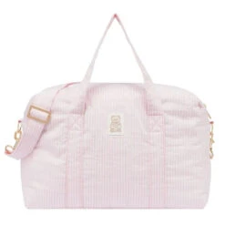 Moschino Baby - Striped Diaper Bag With Bear Patch Changing Mat Light Pink