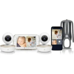 Motorola - 2 Cameras Wifi Baby Monitor With Crib Mount