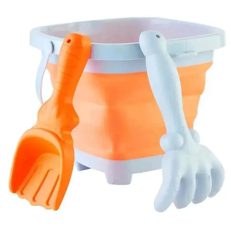 Mud Pie - Orange Collapsible Bucket Set 1 Mud Pie - Orange Collapsible Bucket Set