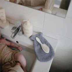 Mushie - 2Pk Baby Bath Mitt, Baby Blue 5 Mushie - 2Pk Baby Bath Mitt, Baby Blue -Baby Ease Deals Store mushie 2pk baby bath mitt baby blue image 3