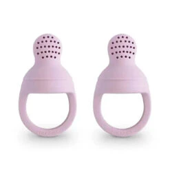 Mushie - 2Pk Silicone Baby Fresh Fruit & Food Feeder Pacifier, Soft Lilac