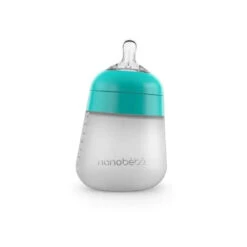 Nanobebe Silicone Baby Bottle Single Pack- Teal, 9 Oz