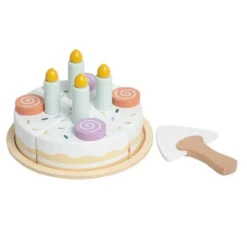 Pearhead - Celebration Montessori Birthday Cake Toy Set, 14 Piece Wooden Play Toy Set