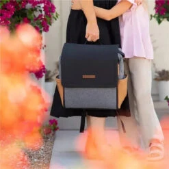 Petunia - Boxy Backpack Diaper Bag, Camel/Graphite -Baby Ease Deals Store petunia boxy backpack diaper bag camel graphite image 11