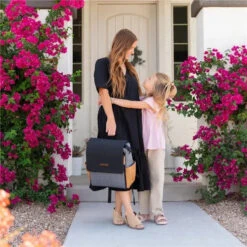 Petunia - Boxy Backpack Diaper Bag, Camel/Graphite -Baby Ease Deals Store petunia boxy backpack diaper bag camel graphite image 9