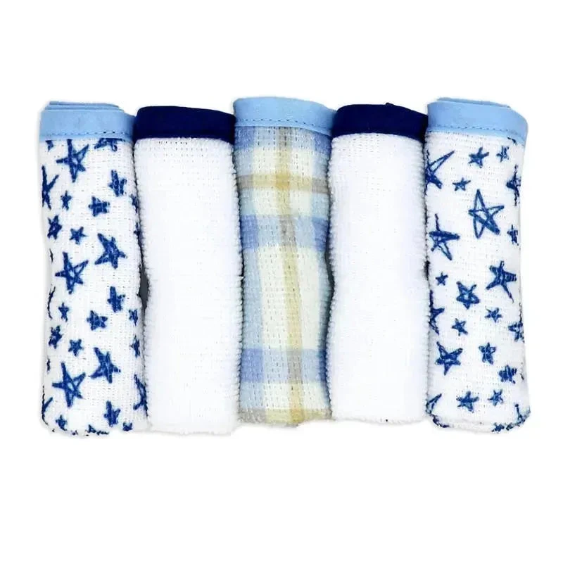 Rose Textiles - 3 Hooded Towels W/ 5 Washcloths, Navy Hello World 4 Rose Textiles - 3 Hooded Towels W/ 5 Washcloths, Navy Hello World - Image 4