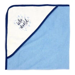 Rose Textiles - 3 Hooded Towels W/ 5 Washcloths, Navy Hello World 12 Rose Textiles - 3 Hooded Towels W/ 5 Washcloths, Navy Hello World -Baby Ease Deals Store rose textiles 3 hooded towels w 5 washcloths navy hello world image 6