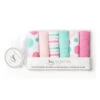 Rose Textiles Baby Washcloth Set - Pink, Aqua Circles 6 Pc