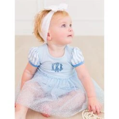 Rufflebutts - Baby Girls Princess Bow Twirl Short Sleeve Romper