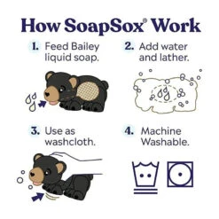 SoapSox Bath Toy Sponge, Bailey The Bear -Baby Ease Deals Store soapsox bath toy sponge bailey the bear image 5