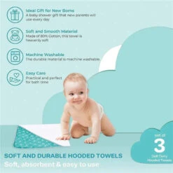 Spasilk - 3Pk Soft Terry Hooded Towel Set, Green Dots -Baby Ease Deals Store spasilk 3pk soft terry hooded towel set green dots image 9