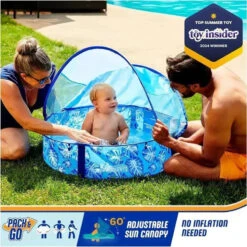 Spin Master - Swimways Elite Pop-Up Pool With Canopy & Carrying Case, For Ages 9-24 Months, 32, Blue -Baby Ease Deals Store spin master swimways elite pop up pool with canopy carrying case for ages 9 24 months 32 blue image 4