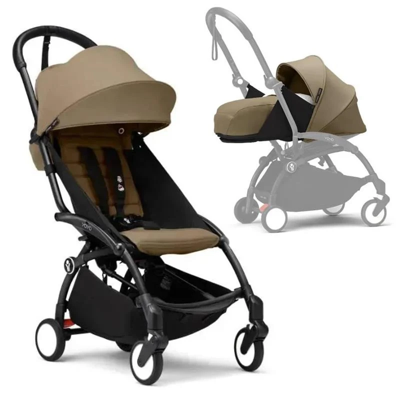 Stokke - Yoyo³ Stroller Bundle, Black Frame | Toffee 6+ Color Pack | Toffee Newborn Pack 1 Stokke - Yoyo³ Stroller Bundle, Black Frame | Toffee 6+ Color Pack | Toffee Newborn Pack