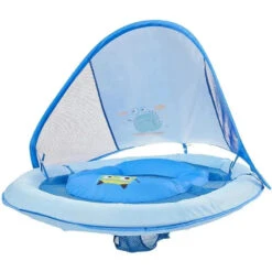 Swimways Baby Spring Float With Canopy Upf 50 In Blue 7 Swimways Baby Spring Float With Canopy Upf 50 In Blue -Baby Ease Deals Store swimways baby spring float with canopy upf 50 in blue image 7