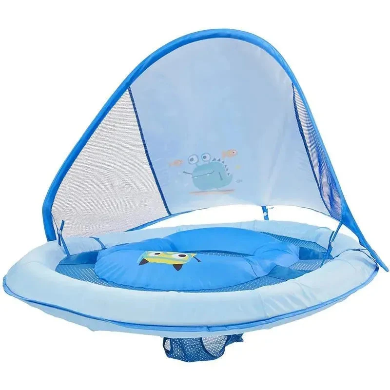 Swimways Baby Spring Float With Canopy Upf 50 In Blue 4 Swimways Baby Spring Float With Canopy Upf 50 In Blue - Image 4