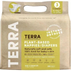 Terra - 20Ct 85% Plant-Based Diapers, Size 3