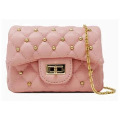 Tiny Treats - Classic Quilted Stud Mini Bag, Pink