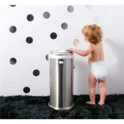 Ubbi® Ubbi - Steel Odor Locking Diaper Pail, Chrome -Baby Ease Deals Store ubbi steel diaper pail chrome image 11