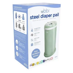 Ubbi® Ubbi - Steel Odor Locking Diaper Pail, Sage Green -Baby Ease Deals Store ubbi steel diaper pail sage green image 5