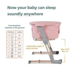 Unilove - Hug Me Plus 3-In-1 Bedside Sleeper, Plum Pink -Baby Ease Deals Store unilove hug me plus 3 in 1 bedside sleeper plum pink image 11