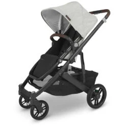 Uppababy - Cruz V2 Stroller, Anthony (Carbon/Chestnut Leather/White & Grey Chenille)