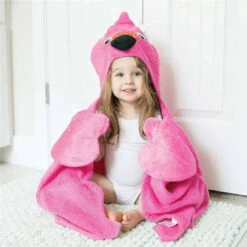 Zoocchini - Kids Hooded Towel, Flamingo 5 Zoocchini - Kids Hooded Towel, Flamingo -Baby Ease Deals Store zoocchini kids hooded towel flamingo image 5