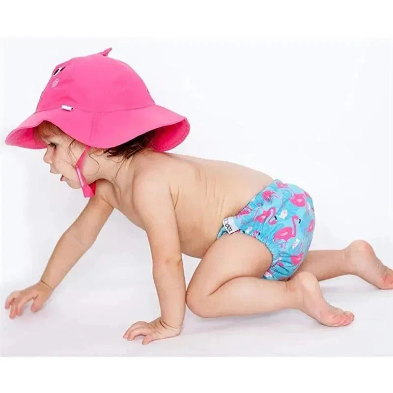 Zoocchini - Swim Diaper & Sunhat Set, Flamingo 2 Zoocchini - Swim Diaper & Sunhat Set, Flamingo - Image 2